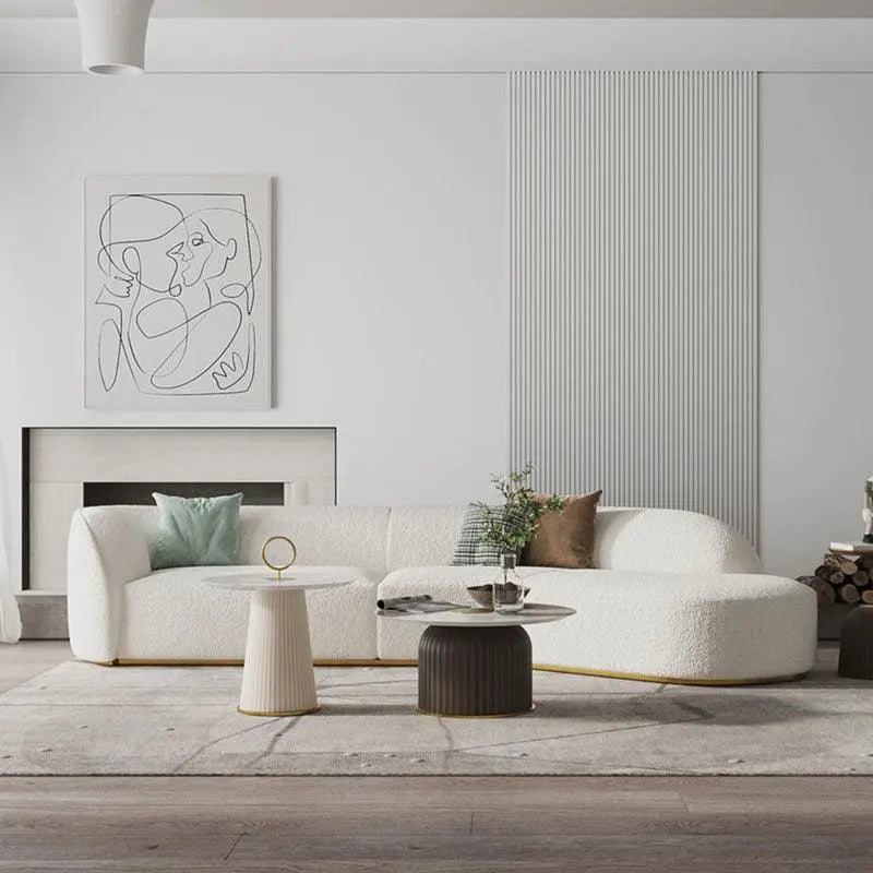 Welby Three Seater Sofa, White Boucle Luxepalace.co.uk
