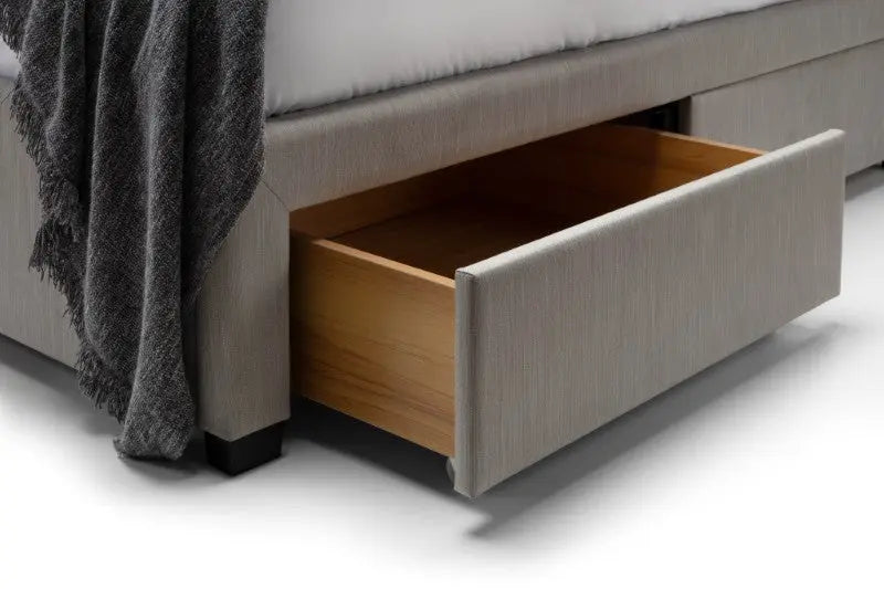 Wilton 4 Drawer 150cm King Bed - Grey Linen Luxepalace