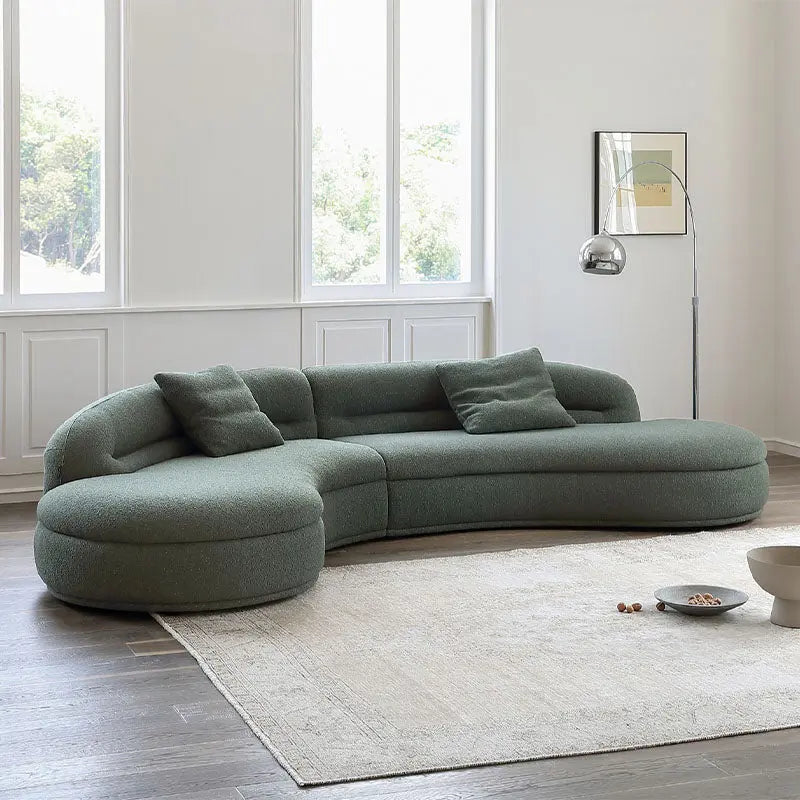 Yannik Four Seater Curved Sofa, Green Luxepalace.co.uk