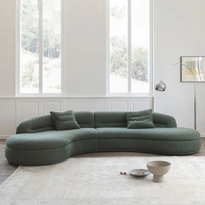 Yannik Four Seater Curved Sofa, Green Luxepalace.co.uk