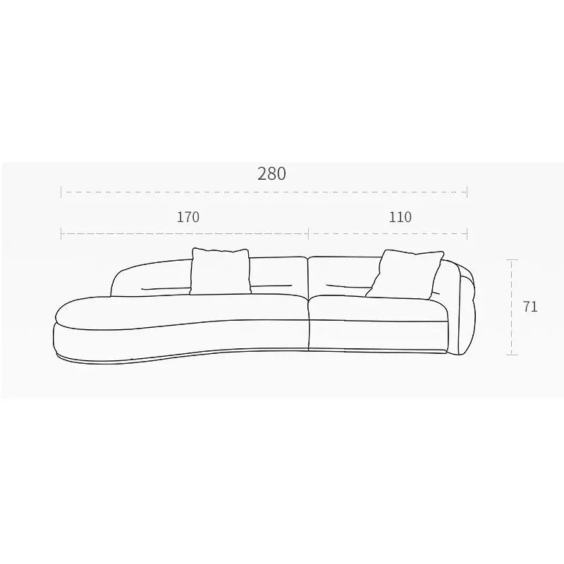 Yannik Four Seater Curved Sofa, Green Luxepalace.co.uk