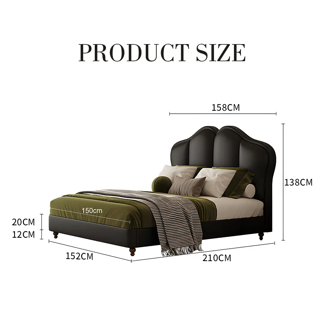 Zephyr Leather Double Bed Luxepalace.co.uk