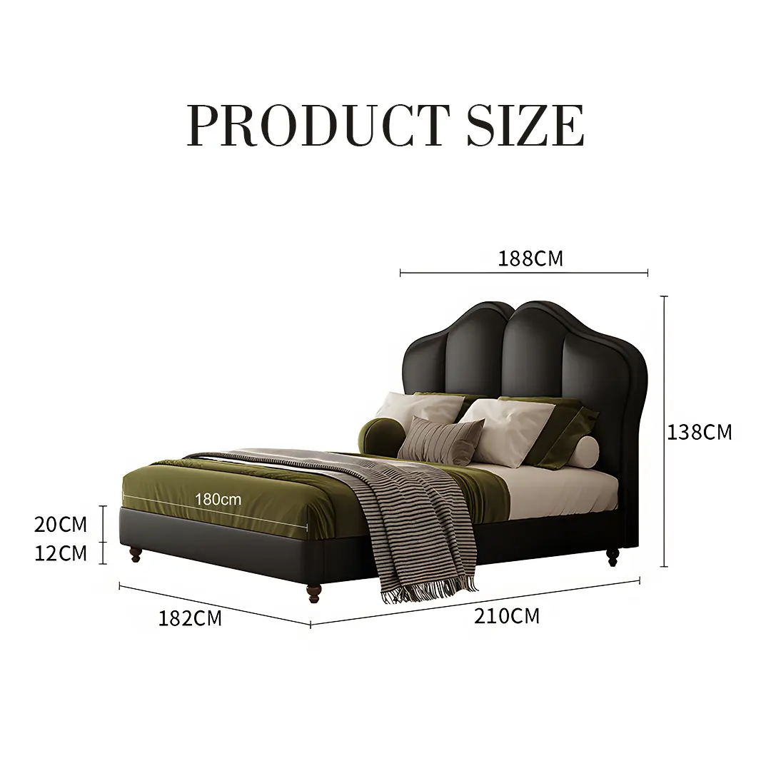 Zephyr Leather Double Bed Luxepalace.co.uk