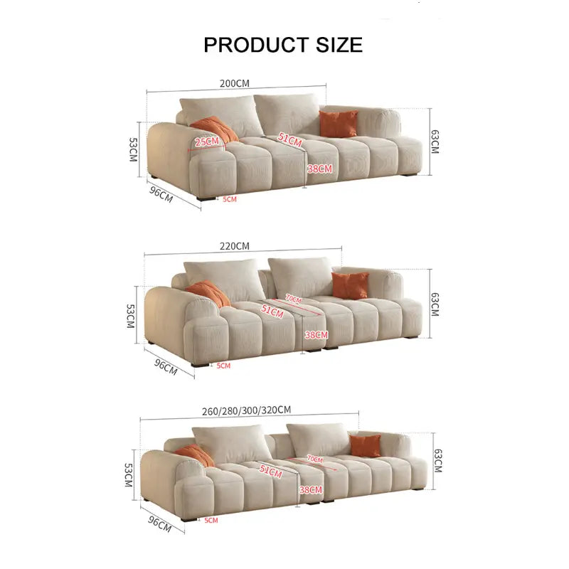 Arabella Module Sofa, Two Seater Sofa, Three Seater Sofa, Four Seater, Corduroy Fabric Luxepalace.co.uk