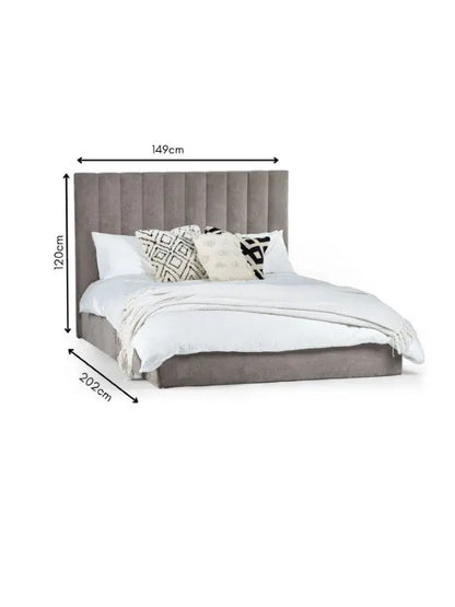 Eloise 135cm Double Bed - Grey Luxepalace