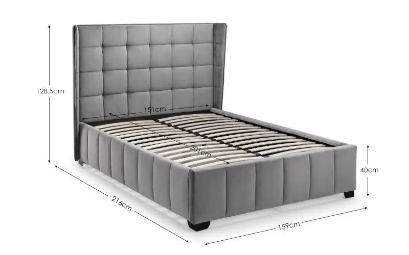 Gatsby 150cm King Bed - Light Grey Luxepalace