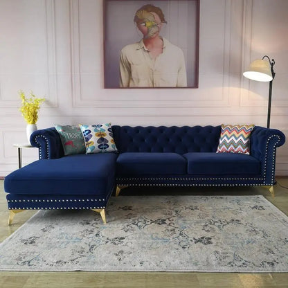 Glamour Three Seater Corner Sofa, Velvet Luxepalace.co.uk