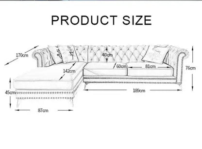 Glamour Three Seater Corner Sofa, Velvet Luxepalace.co.uk
