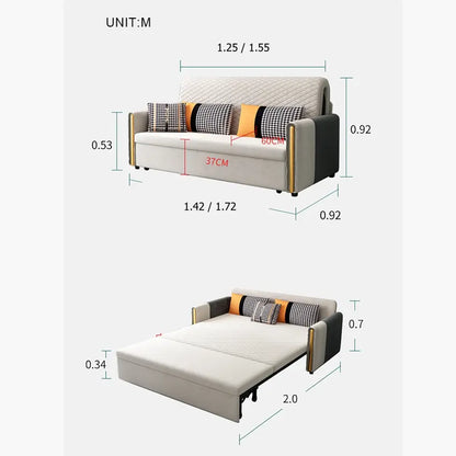 Imelde Two Seater Sofa Bed, Linen Luxepalace.co.uk