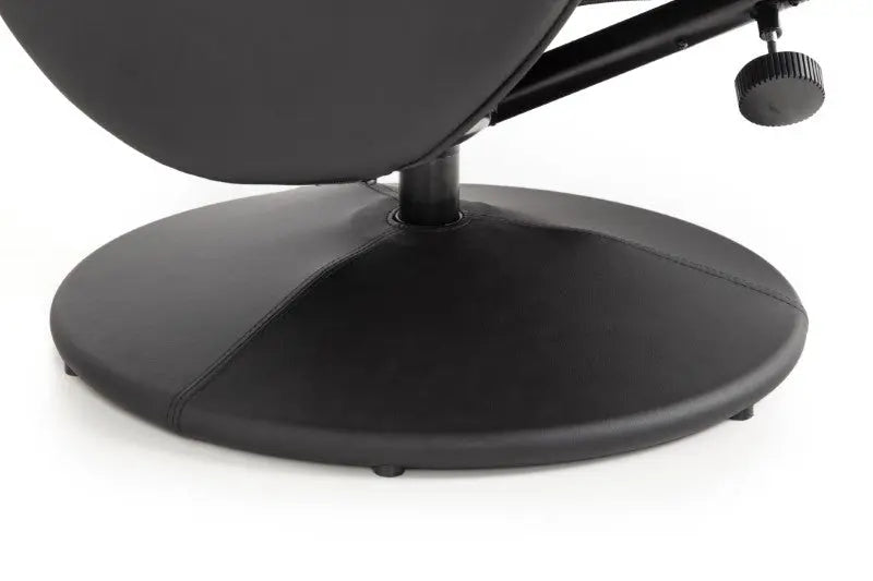 Lugano Recliner & Stool With Covered Base - Black Luxepalace