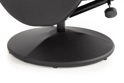 Lugano Recliner & Stool With Covered Base - Black Luxepalace