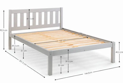 Luna 135cm Double Bed - Dove Grey Luxepalace