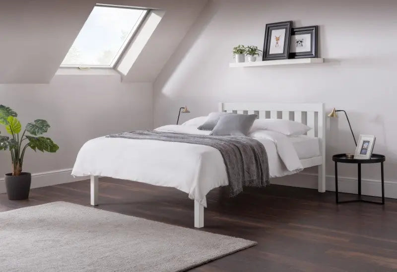 Luna 135cm Double Bed - Surf White Luxepalace