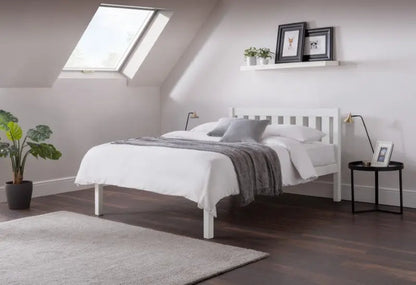 Luna 135cm Double Bed - Surf White Luxepalace