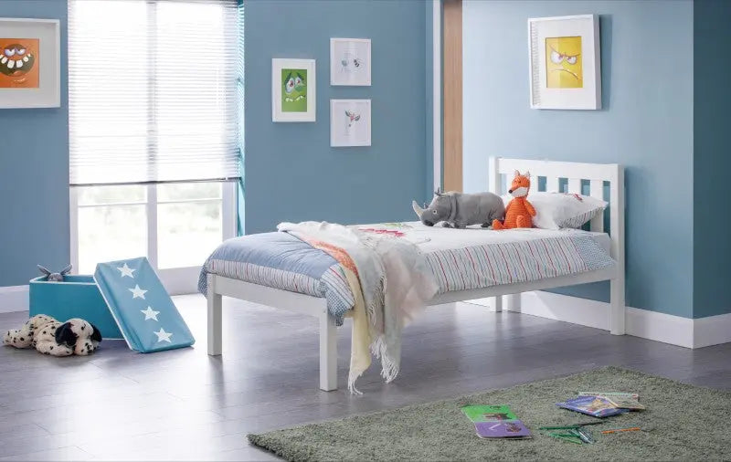 Luna 90cm Single Bed - Surf White Luxepalace