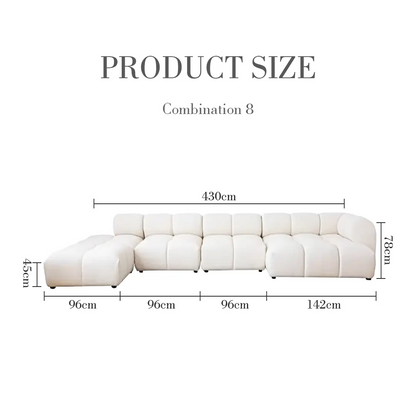 Lysander Velvet Module Three Seater, Four Seater, Five Seater Sofa, Corner Sofa, White Luxepalace.co.uk