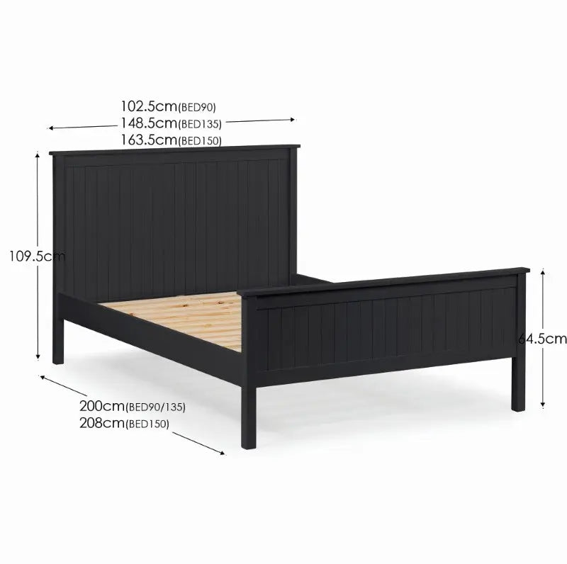 Maine 150cm King Bed - Anthracite Luxepalace
