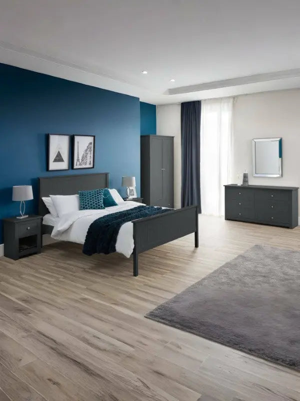 Maine 150cm King Bed - Anthracite Luxepalace