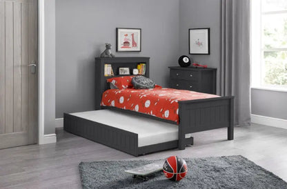 Maine Bookcase 90cm Single Bed - Anthracite Luxepalace