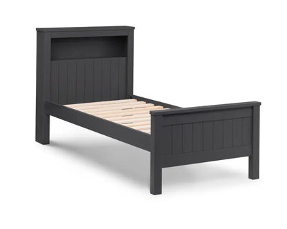 Maine Bookcase 90cm Single Bed - Anthracite Luxepalace