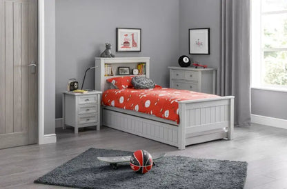Maine Bookcase 90cm Single Bed - Dove Grey Luxepalace