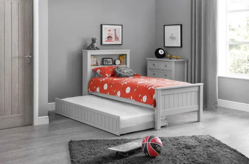 Maine Bookcase 90cm Single Bed - Dove Grey Luxepalace