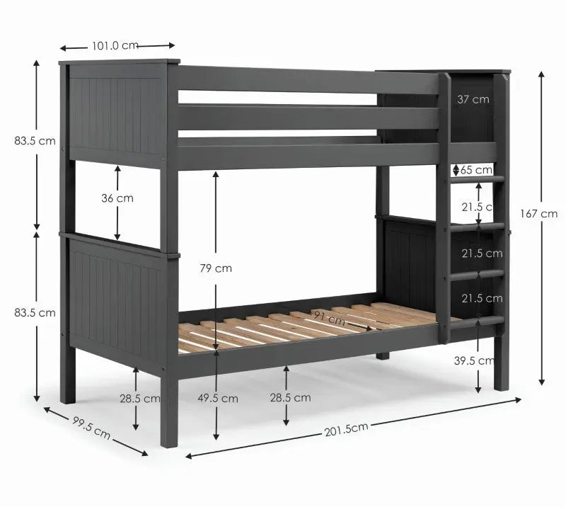 Maine Bunk Bed - Anthracite Luxepalace