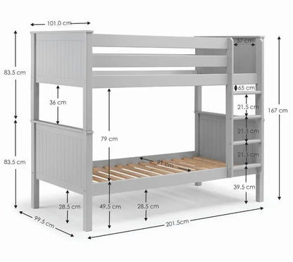 Maine Bunk Bed - Dove Grey Luxepalace