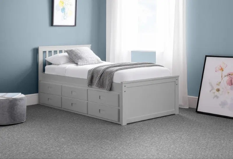 Maisie Bed With Underbed And Drawers - Dove Grey Luxepalace