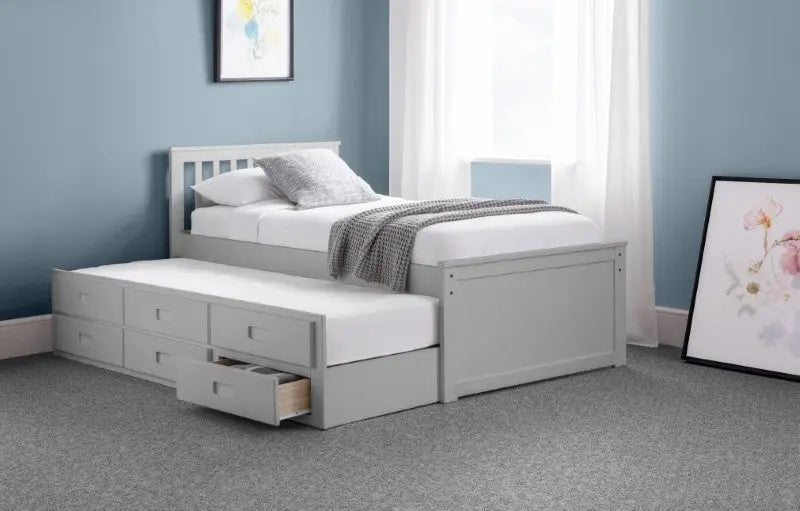 Maisie Bed With Underbed And Drawers - Dove Grey Luxepalace