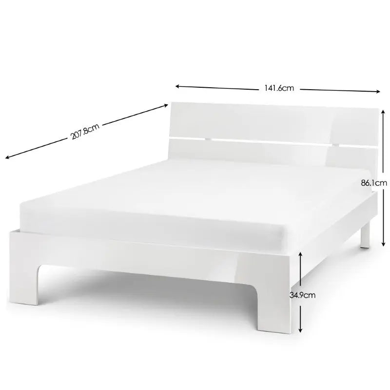 Manhattan 135cm Double Bed - White Luxepalace