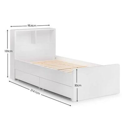 Manhattan Bookcase 90cm Single Bed Luxepalace