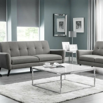 Monza 2 Seater Compact Retro Sofa - Grey Luxepalace