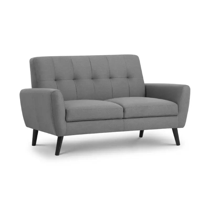 Monza 2 Seater Compact Retro Sofa - Grey Luxepalace