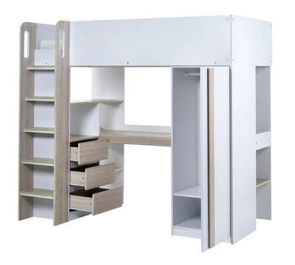 Ocean Highsleeper Pale Wood & White Luxepalace