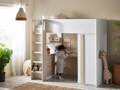 Ocean Highsleeper Pale Wood & White Luxepalace
