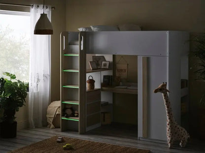 Ocean Highsleeper Pale Wood & White Luxepalace