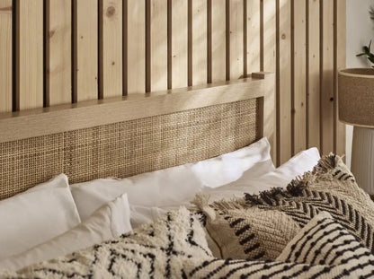 Padstow Rattan 150Cm King Bed - Oak Luxepalace