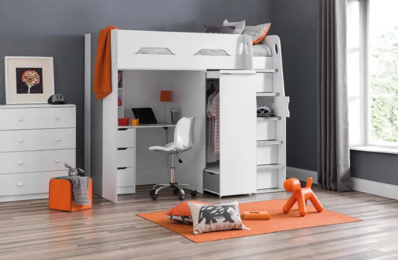 Pegasus Highsleeper White / Silver Luxepalace