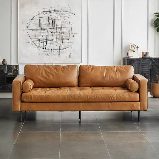 Porto Three Seater Sofa, Real Leather Luxepalace.co.uk