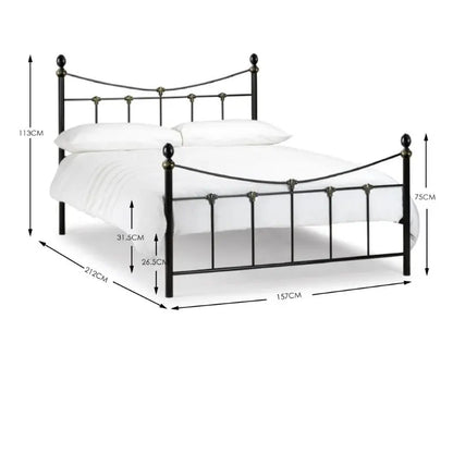 Rebecca 150cm King Bed - Black/Gold Luxepalace