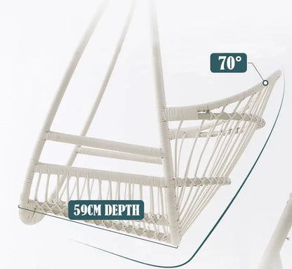 SU1240 Hammock Swing Chair, Indoor/ Outdoor Furniture, White Rattan Luxepalace.co.uk
