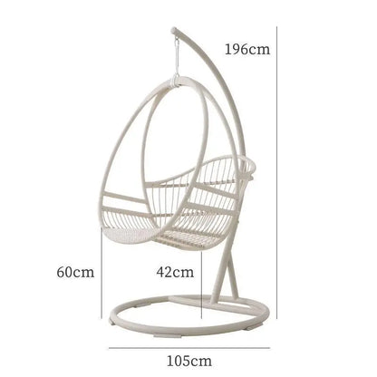 SU1240 Hammock Swing Chair, Indoor/ Outdoor Furniture, White Rattan Luxepalace.co.uk