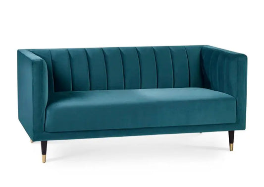 Salma Scalloped Back 2 Seater - Teal Luxepalace