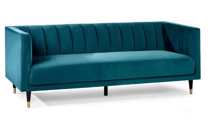 Salma Scalloped Back 3 Seater - Teal Luxepalace