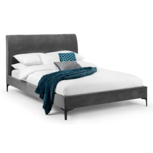 Sanderson Diamond Quilted Velvet Bed 180Cm Luxepalace
