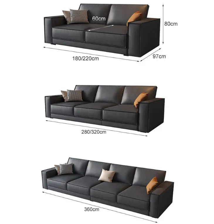 Slan Two Seater Sofa, Three Seater Sofa - Black Luxepalace.co.uk