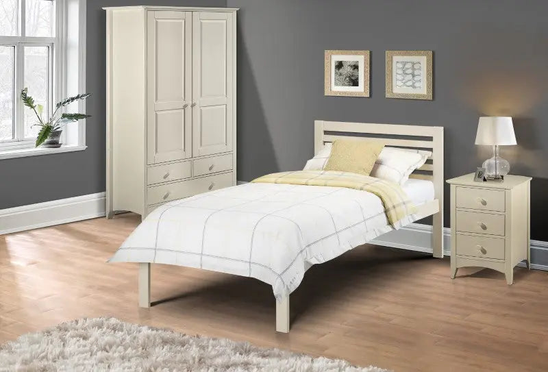 Slocum 90cm Bed Stone White Luxepalace