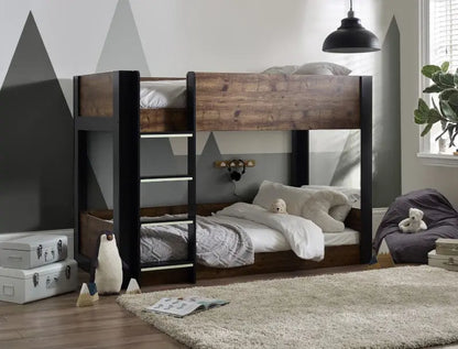 Solomon Bunk Bed -  Rustic And Black Luxepalace