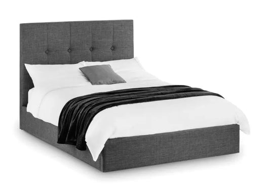 Sorrento Ottoman Storage 135cm Double Bed - Slate Linen Luxepalace